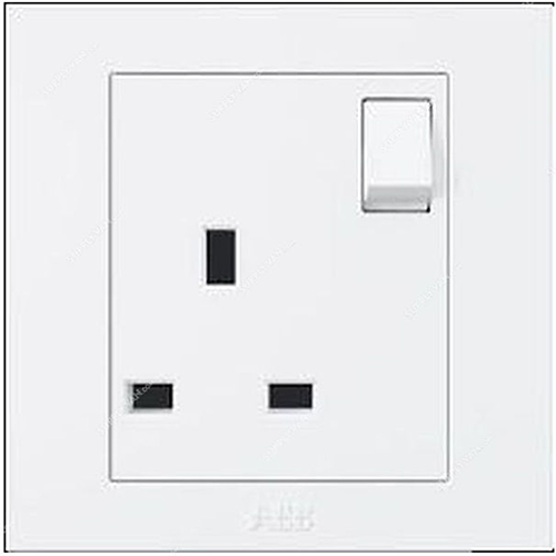 ABB 13AMP 1 Gang Electrical Socket with modern white finish