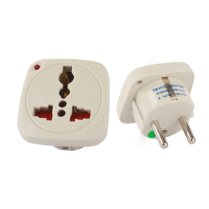 2-Pin Red Electrical Adaptor for Plug and Socket Use