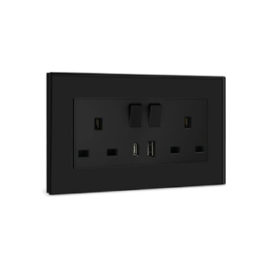 VMAX 13AMP SOCKET 2GANG BLACK